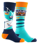 CHAUSSETTE JUNIOR PISTE BLEU MI-BAS THYO