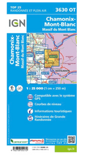 CARTE CHAMONIX MASSIF DU MONT BLANC IGN